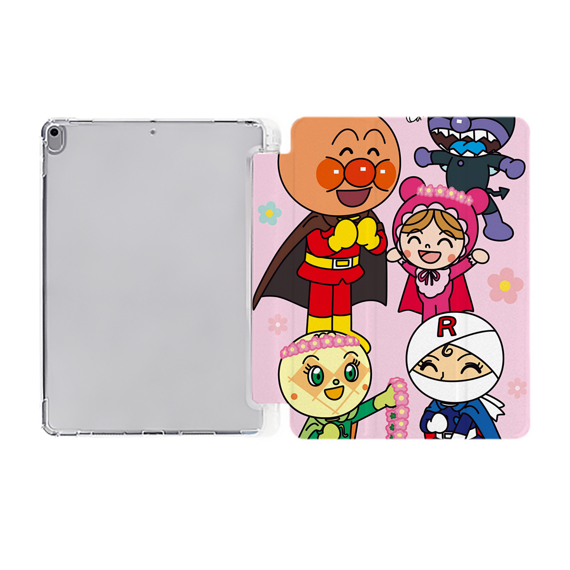 （画像用） アンパンマン Anpanman IPad ケース ペン収納付き 三つ折りスタンド PUレザー×シリコン 対応機種9.5/10.5/10.9インチ